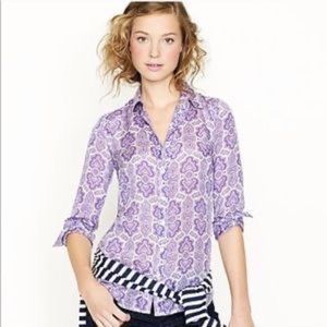 J. Crew paisley silk blouse